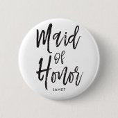 Begeleidend | Script Style Custom Wedding Ronde Button 5,7 Cm (Voorkant)