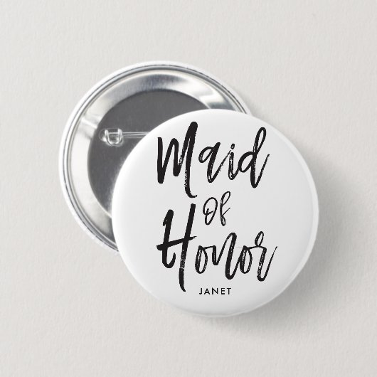 Begeleidend | Script Style Custom Wedding Ronde Button 5,7 Cm (Voorkant /achterkant)