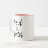 Begeleidend | Script Style Custom Wedding Tweekleurige Koffiemok (Voorkant links)