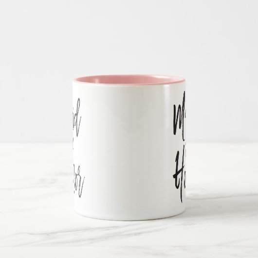 Begeleidend | Script Style Custom Wedding Tweekleurige Koffiemok (Center)