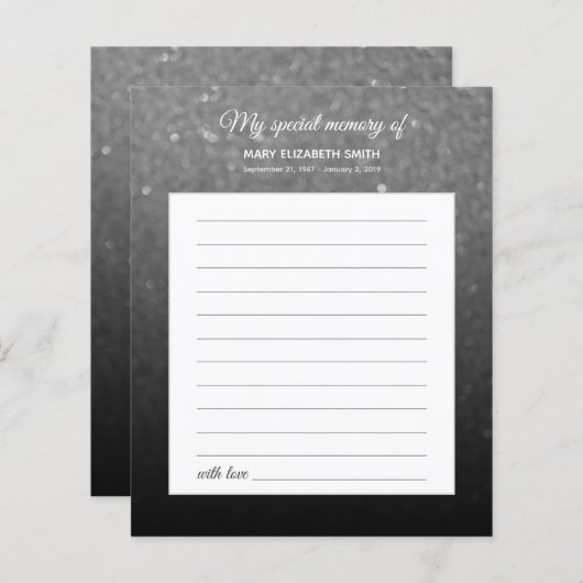 Begeleidend zwart-wit Ombre Share Funeral (Voorkant / Achterkant)