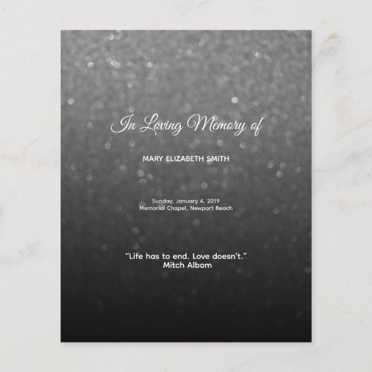 Begeleidend zwart-wit Ombre Share Funeral (Achterkant)