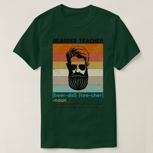 Begeleidende leraar Definitie Funny Beard Teacher T-shirt (Design voorkant)