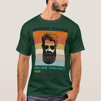 Begeleidende leraar Definitie Funny Beard Teacher T-shirt