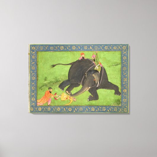 Begeleidende personen redden een gevallen man van  canvas afdruk (Voorkant)