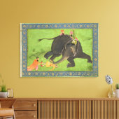 Begeleidende personen redden een gevallen man van  canvas afdruk (Insitu (Woonkamer))