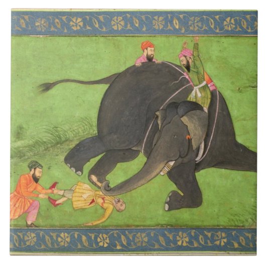 Begeleidende personen redden een gevallen man van  tegeltje (Voorkant)