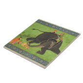 Begeleidende personen redden een gevallen man van  tegeltje (Zijkant)