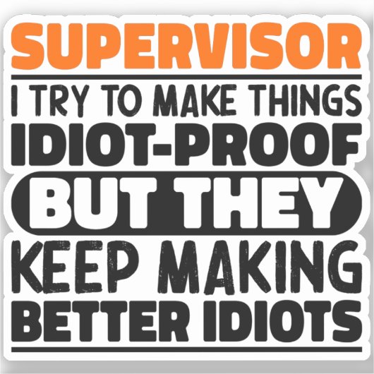 Begeleider Ik probeer dingen grappig te maken Sticker (Voorkant)