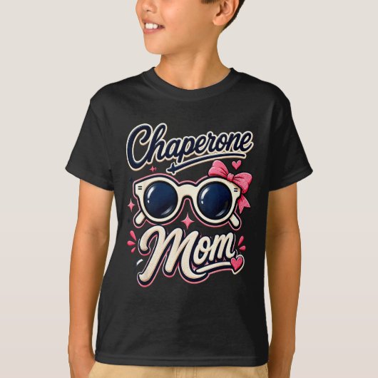 Begeleider moeder retro zonnebril school uniform t-shirt (Voorkant)