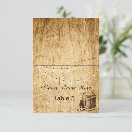 Begeleidingskaarten - Landelijke Bruiloft met cowb Kaart (Staand voorkant)