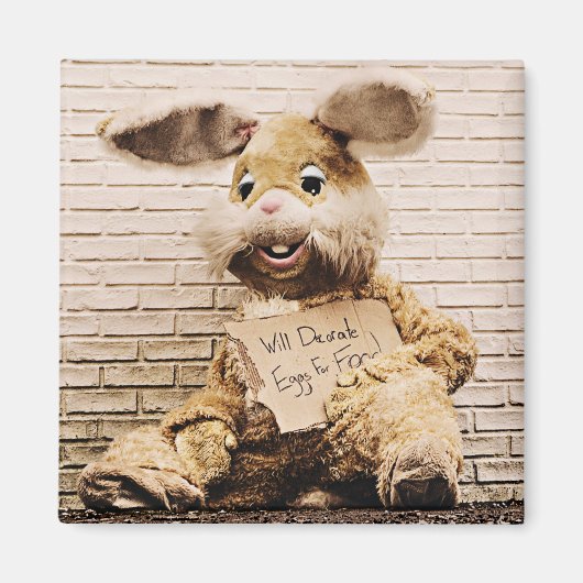 Beggar Bunny, Rabbit Suit, Funny Easter Bunny Magneet (Voorkant)