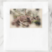 Beggars Bridge, Glaisdale - Watercolour Art Rechthoekige Sticker (Tas)