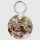 Beggars Bridge, Glaisdale - Watercolour Art Sleutelhanger (Voorkant)