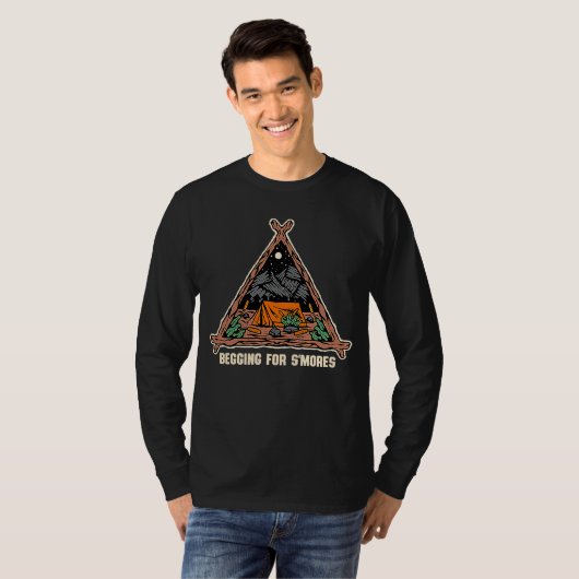 Begging for Smores Camping Camper Camp Campsite Fo T-shirt (Voorkant volledig)