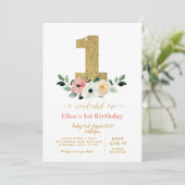 begiftigd | Prachtige | uitnodiging voor de eerste (Staand voorkant)