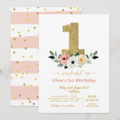 begiftigd | Prachtige | uitnodiging voor de eerste (Voorkant / Achterkant)