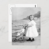 Begin 1900 met haar pop briefkaart (Voorkant / Achterkant)