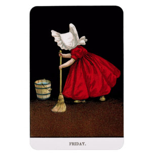 Begin 1900 op vrijdag Sunbonnet Sue Magnet Magneet