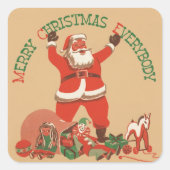 Begin 19e eeuw Santa 14 Square Sticker (Voorkant)