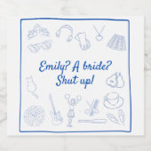 Begin 2000 film Prinses Bachelorette Custom Sparkling Wijnetiket (Enkel label)