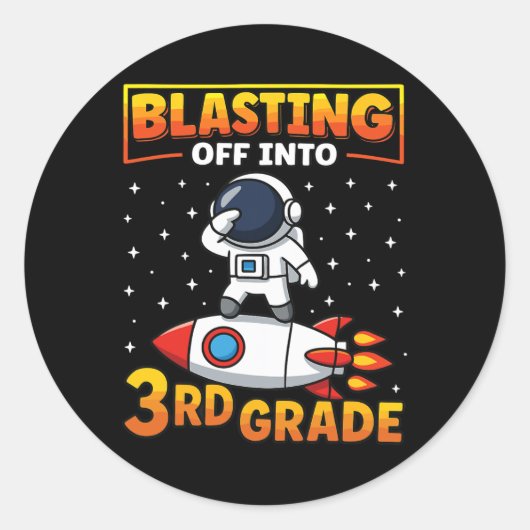 Begin aan de derde klas eerste schooldag 1 ronde sticker (Voorkant)