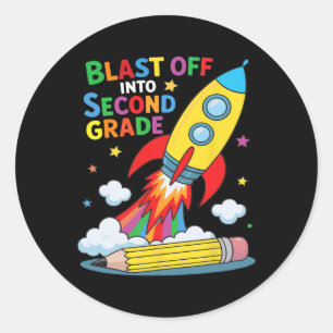 Begin aan de tweede klas eerste schooldag ronde sticker