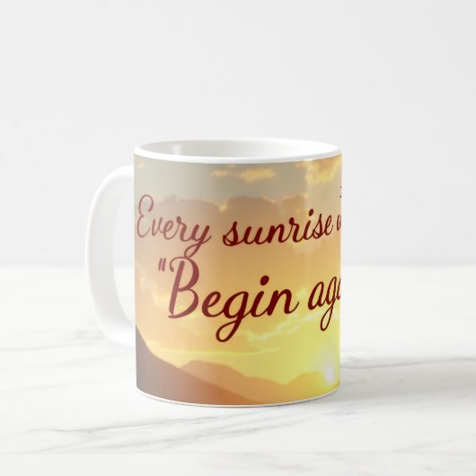 Begin Again Mug Koffiemok (Voorkant links)
