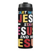 Begin Blijf Eindig Met Jezus Thermosbeker (Voorkant)