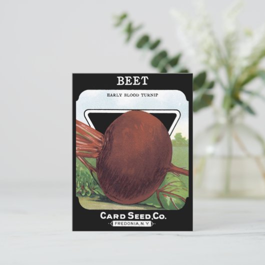 Begin bloedstolling  zaadpakket wortel briefkaart (Staand voorkant)