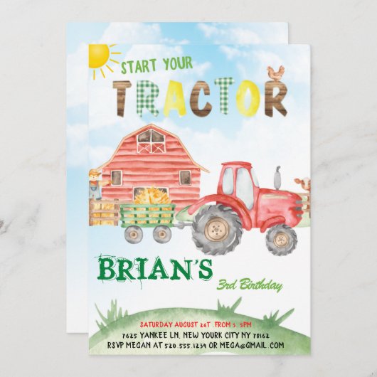 Begin de Aankondiging van de Dagen van de Tractor (Voorkant / Achterkant)