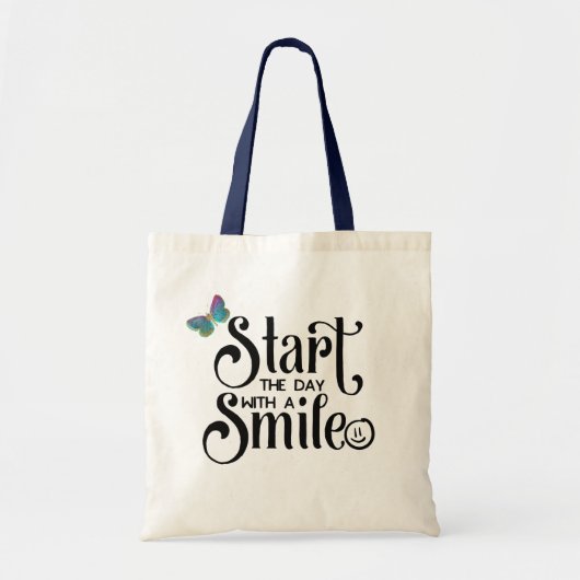 Begin de dag met een glimlach tote bag (Voorkant)