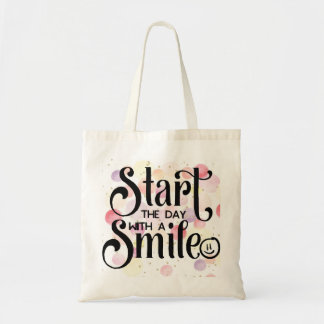 Begin de dag met een glimlach tote bag