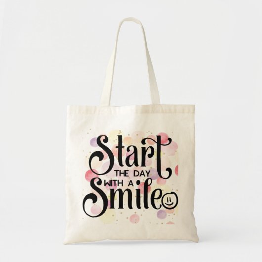 Begin de dag met een glimlach tote bag (Voorkant)