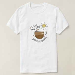 Begin de dag met een koffie grafisch T-shirt