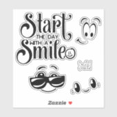 Begin de dag met een Smile Quote Sticker (Vel)