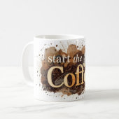 begin de dag met koffie koffiemok (Voorkant links)