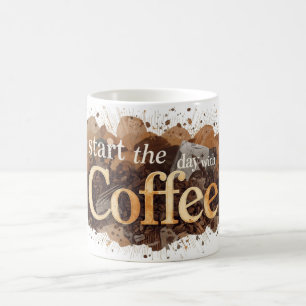 begin de dag met koffie koffiemok