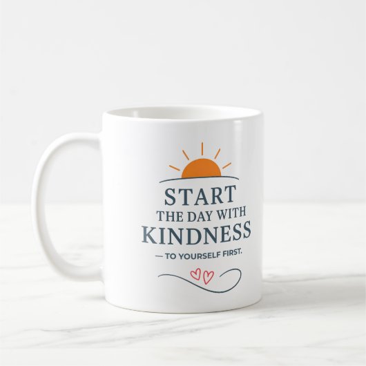 Begin de dag met vriendelijkheid - Mok (Links)