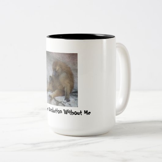 Begin de evolutie zonder mij tweekleurige koffiemok (Voorkant rechts)