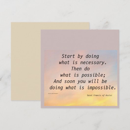 BEGIN DOOR ST TE DOEN. FRANCIS FLAT-KAART (Voorkant / Achterkant)