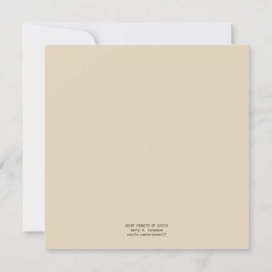 BEGIN DOOR ST TE DOEN. FRANCIS FLAT-KAART (Achterkant)