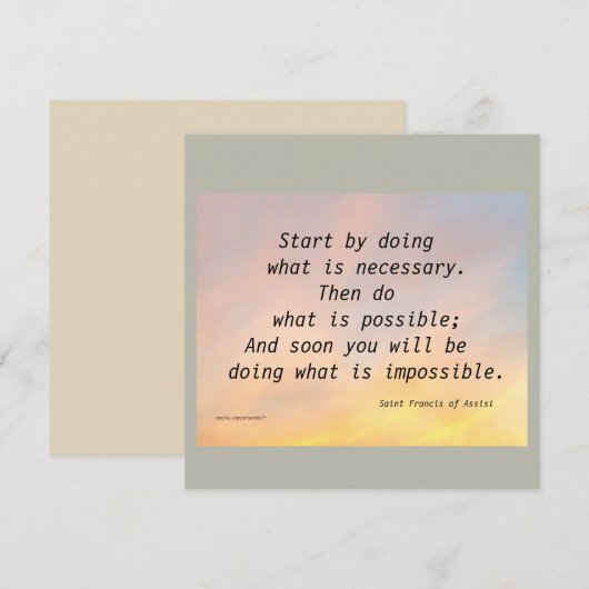 BEGIN DOOR ST TE DOEN. FRANCIS FLAT-KAART (Voorkant / Achterkant)