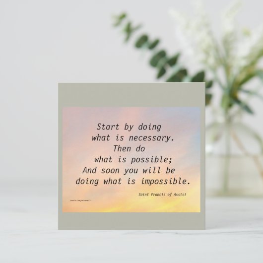 BEGIN DOOR ST TE DOEN. FRANCIS FLAT-KAART (Staand voorkant)