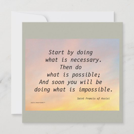 BEGIN DOOR ST TE DOEN. FRANCIS FLAT-KAART (Voorkant)