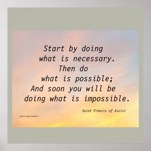 BEGIN DOOR ST TE DOEN. FRANCIS POSTER (Voorkant)