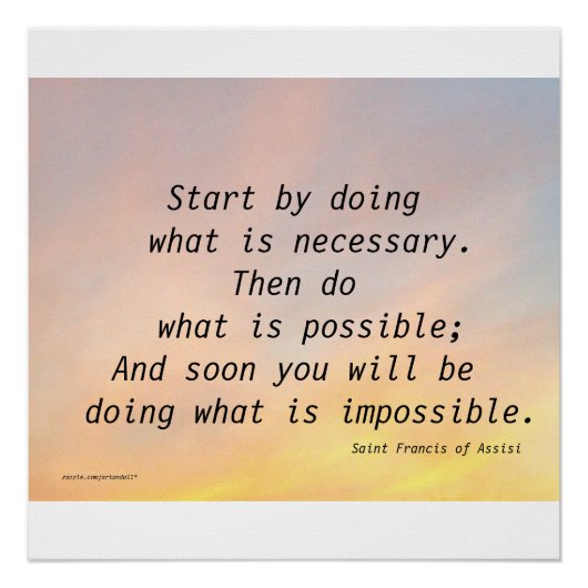 BEGIN DOOR ST TE DOEN. FRANCIS POSTER (Voorkant)