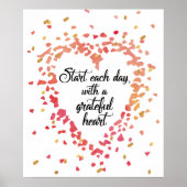 Begin elke dag Grateful Heart Inspirerend Quote Poster (Voorkant)