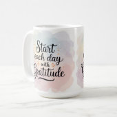 Begin elke dag met Dankbaarheid 15 Oz Koffie Mok (Voorkant links)