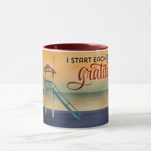 Begin elke dag met dankbaarheid mok (Midden)